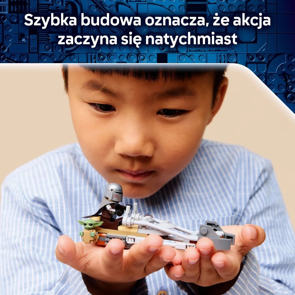 Klocki Lego Star Wars 75436 Śmigacz Mandalorianina i Grogu, zabawki Nino Bochnia, pomysł na prezent dla 8 latka, lego star wars, lego śmigacz