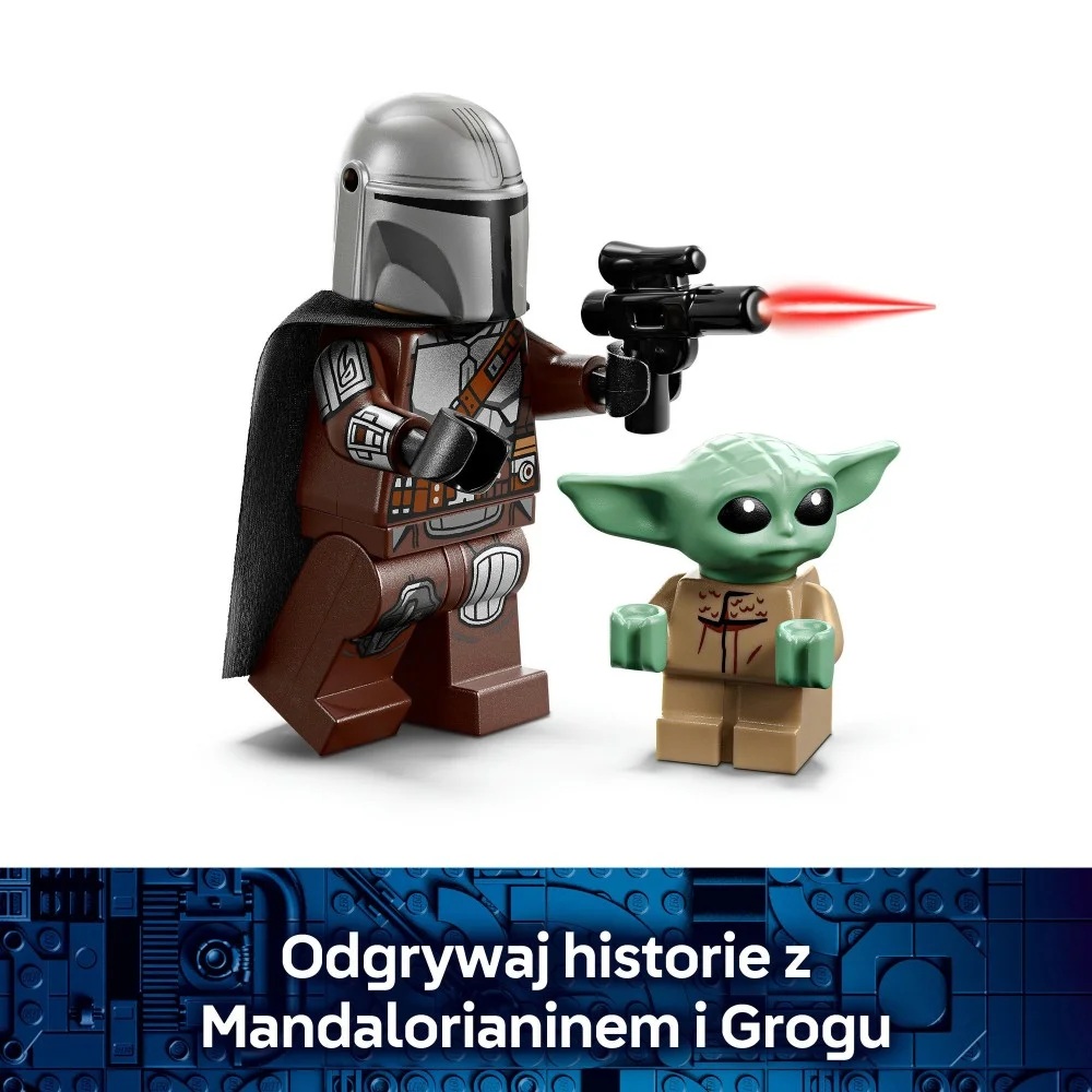 Klocki Lego Star Wars 75436 Śmigacz Mandalorianina i Grogu, zabawki Nino Bochnia, pomysł na prezent dla 8 latka, lego star wars, lego śmigacz