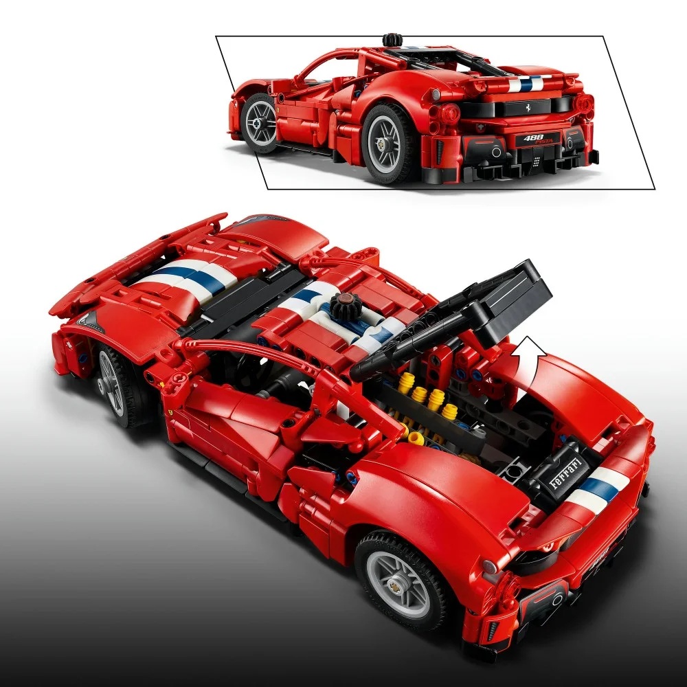 Klocki Lego Technic 42235 Samochód Ferrari 488 Pista, zabawki Nino Bochnia, pomysł na prezent dla 8 latka, samochód ferrari technic