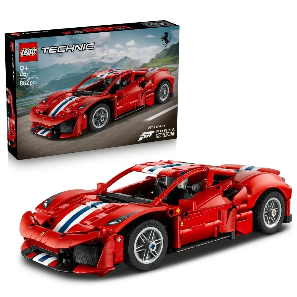 Klocki Lego Technic 42235 Samochód Ferrari 488 Pista, zabawki Nino Bochnia, pomysł na prezent dla 8 latka, samochód ferrari technic